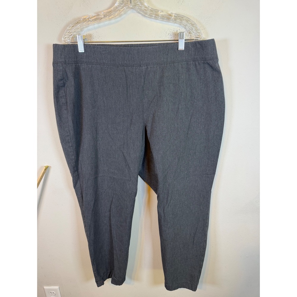 Talbots Womens Skinny Ankle Curvy Pants Stretch Pull On Grey 18W